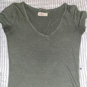 Green Tee With straps on the chest